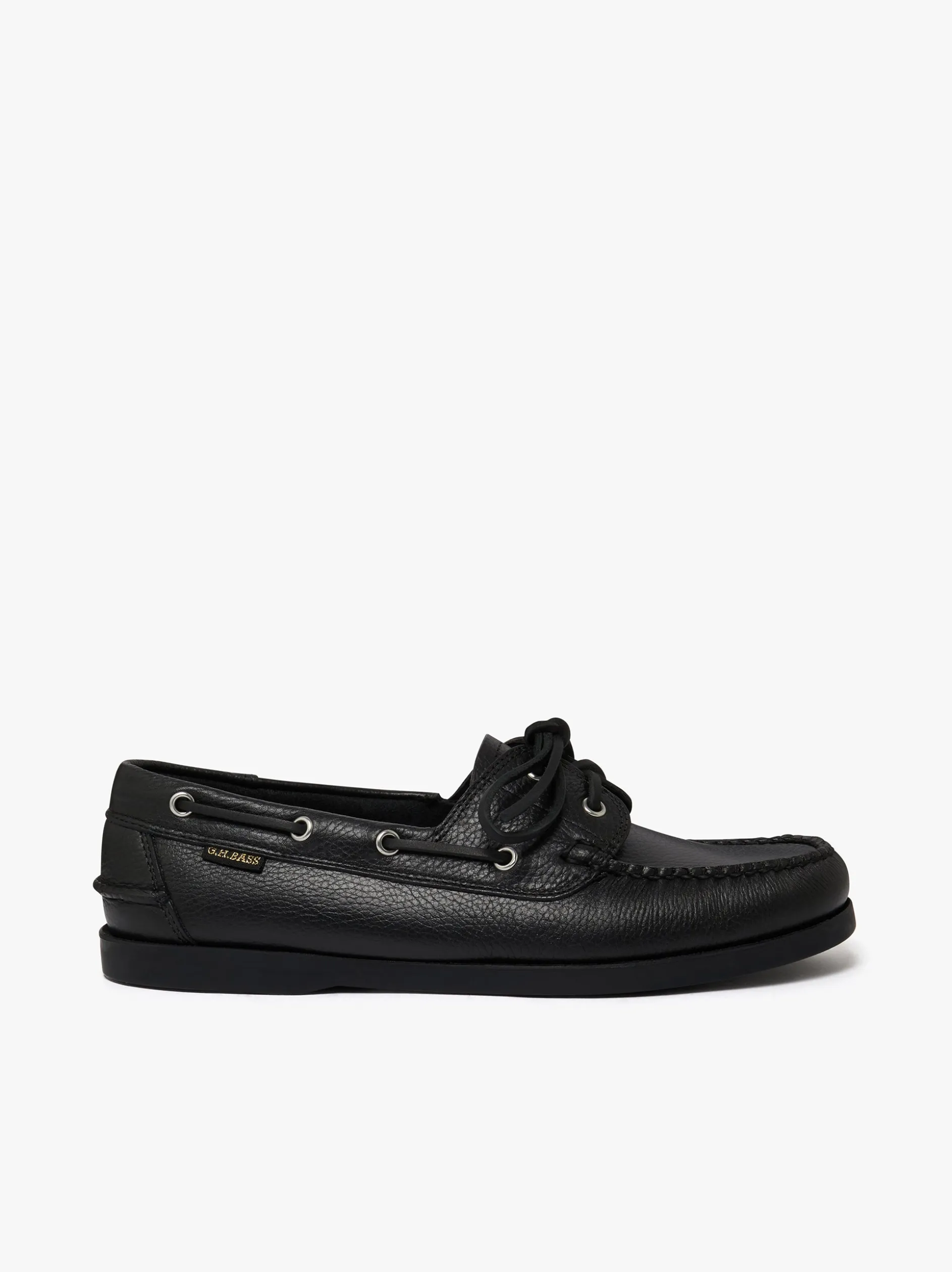 Jetty II 2 Eye Boat Shoes Black Tumbled Leather