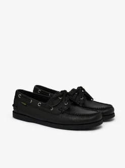 Jetty II 2 Eye Boat Shoes Black Tumbled Leather