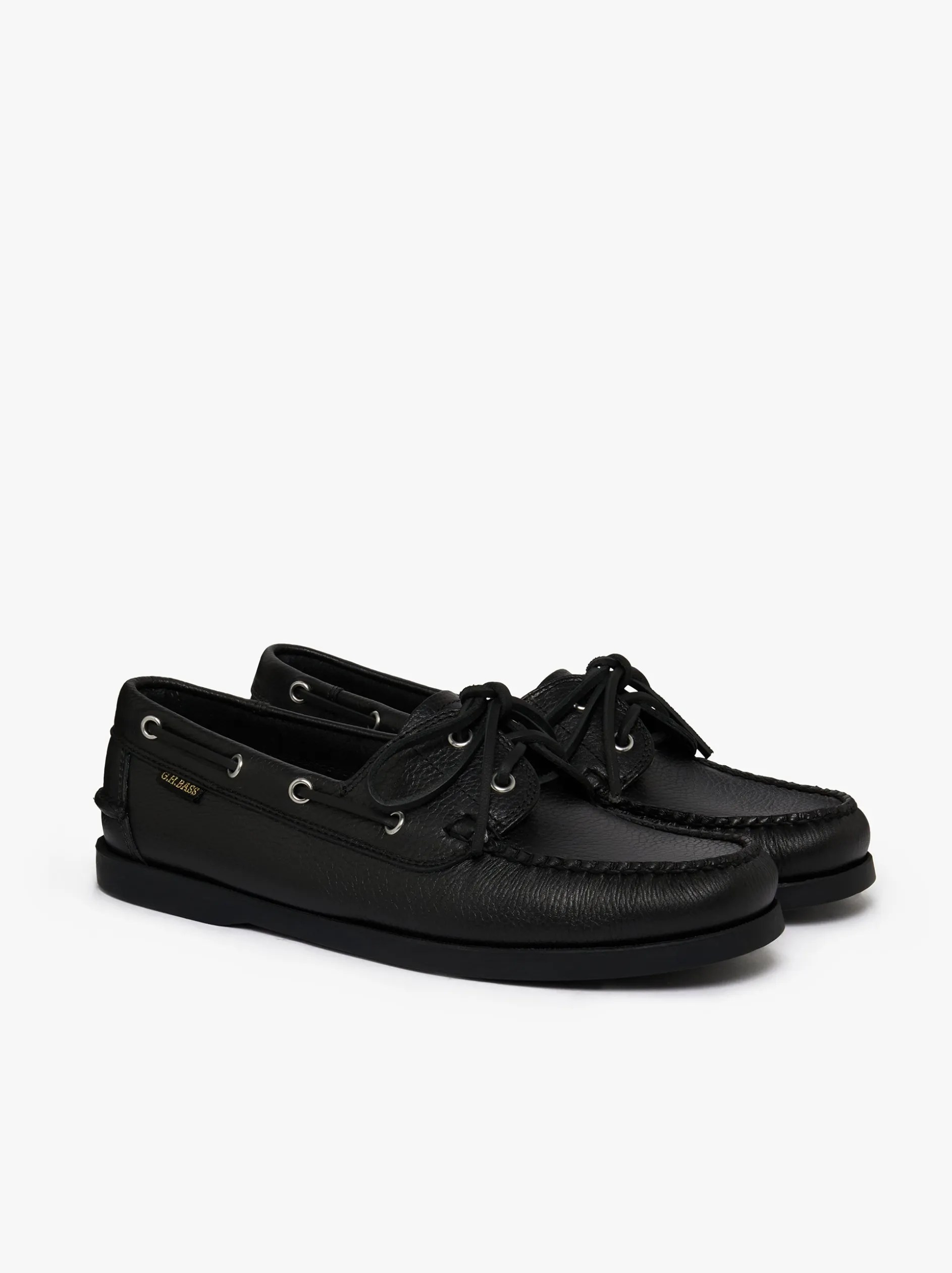 Jetty II 2 Eye Boat Shoes Black Tumbled Leather