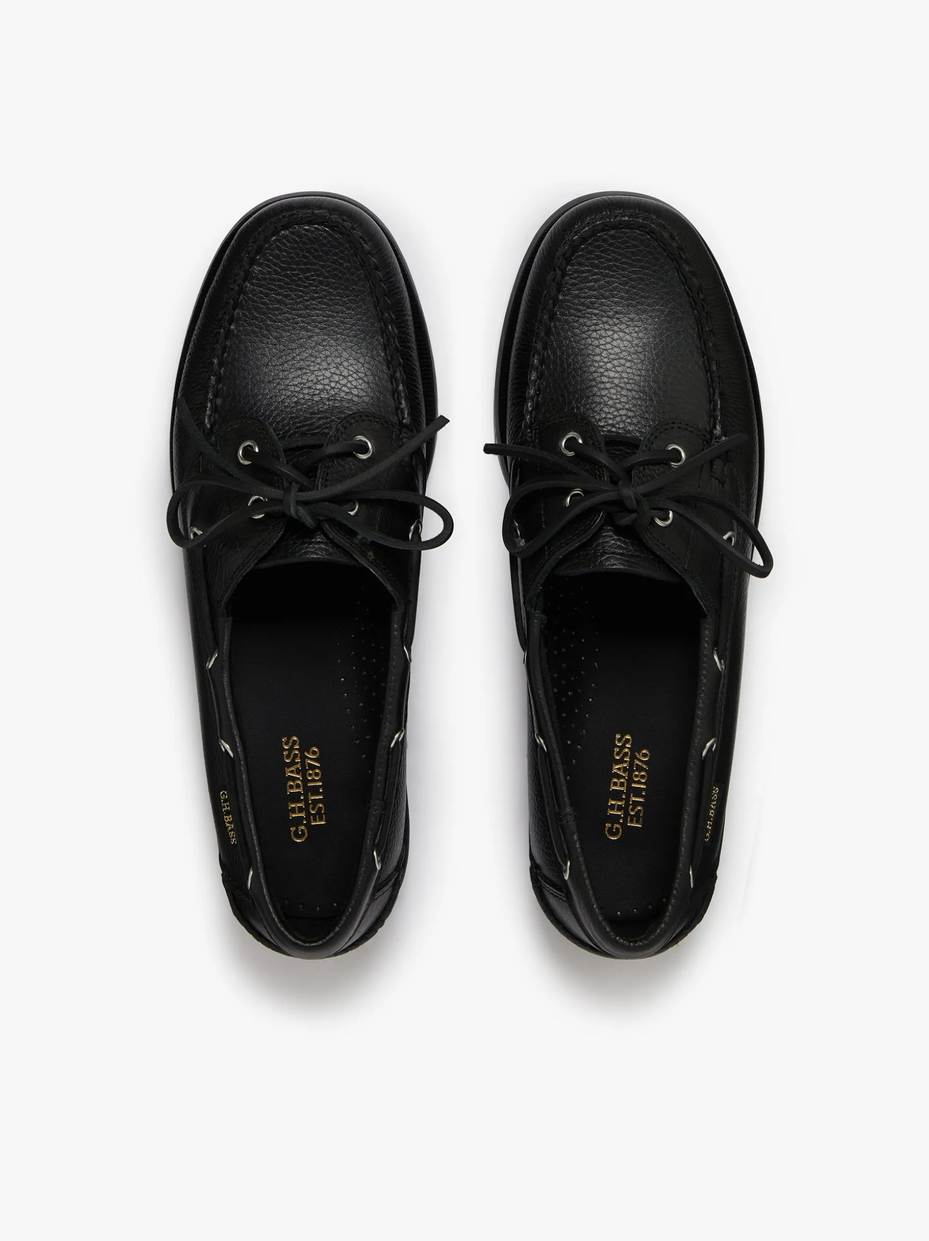 Jetty II 2 Eye Boat Shoes Black Tumbled Leather