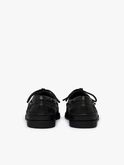 Jetty II 2 Eye Boat Shoes Black Tumbled Leather