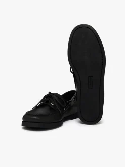 Jetty II 2 Eye Boat Shoes Black Tumbled Leather