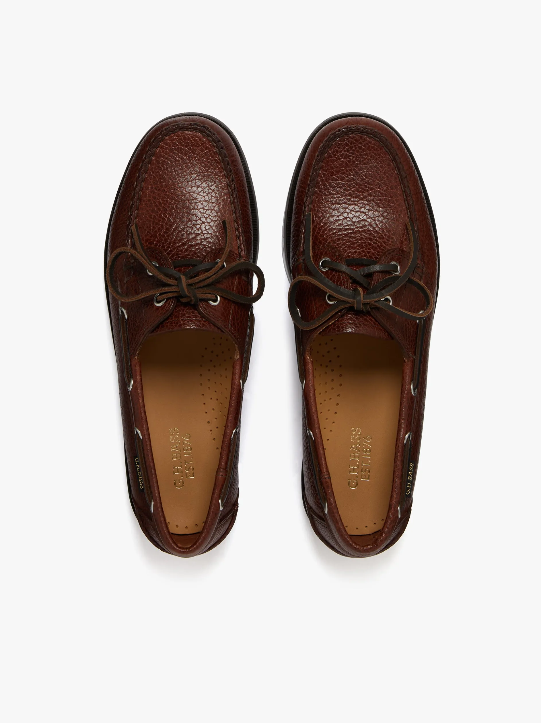 Jetty II 2 Eye Boat Shoes Dark Tan Tumbled Leather