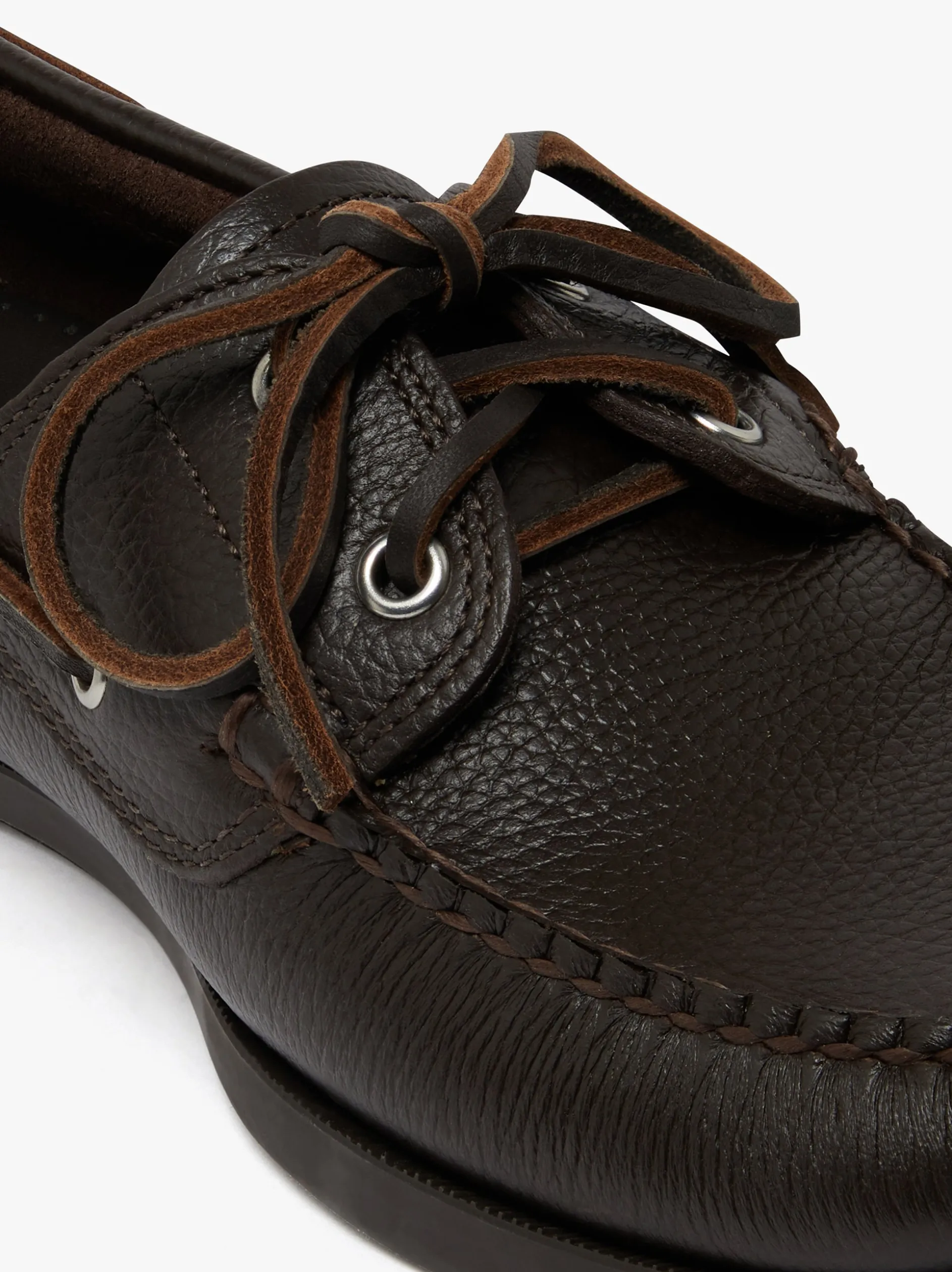 Jetty II 2 Eye Boat Shoes Dark Brown Tumbled Leather