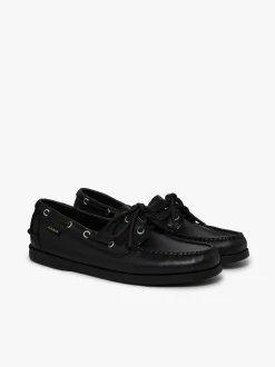 Jetty II 2 Eye Boat Shoes Black Leather