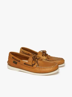 Jetty III 2 Eye Boat Shoes Mid Brown Textured Leather