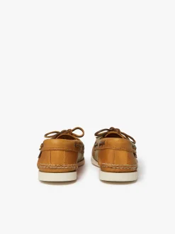 Jetty III 2 Eye Boat Shoes Mid Brown Textured Leather