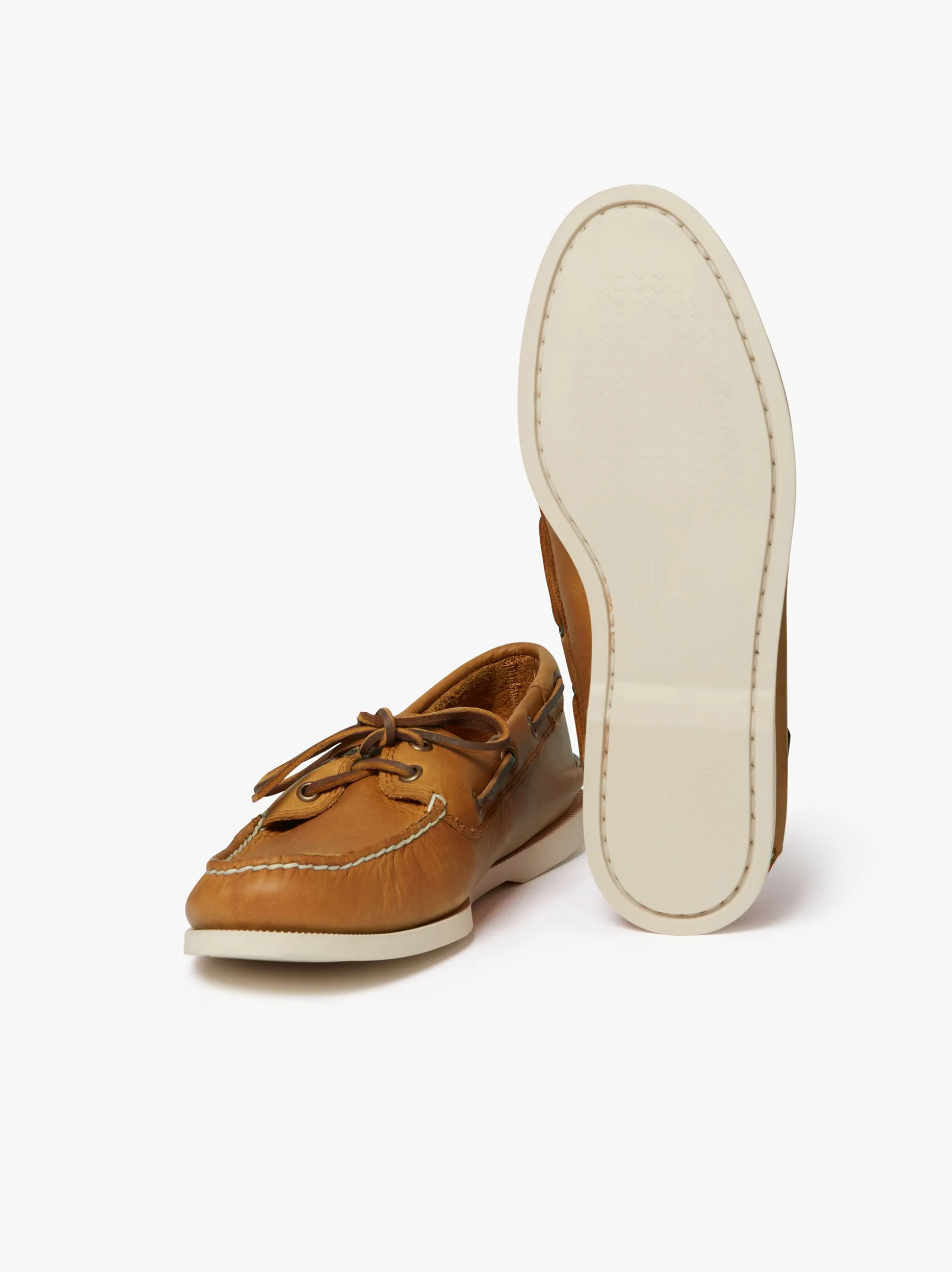 Jetty III 2 Eye Boat Shoes Mid Brown Textured Leather