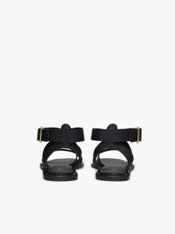 Marina Ankle Strap Sandal Black Leather