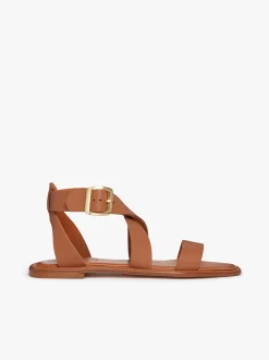 Marina Ankle Strap Sandal Tan Leather
