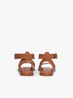 Marina Ankle Strap Sandal Tan Leather