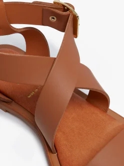 Marina Ankle Strap Sandal Tan Leather