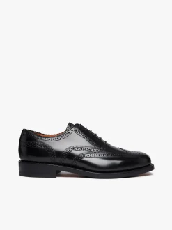Monogram Double Brogue Wingtip Black Leather