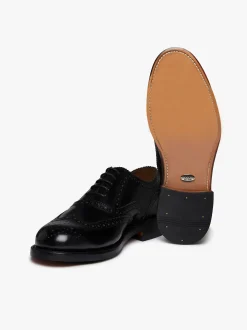 Monogram Double Brogue Wingtip Black Leather