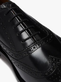 Monogram Double Brogue Wingtip Black Leather