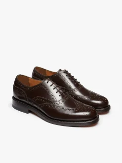 Monogram Double Brogue Wingtip Brown Leather