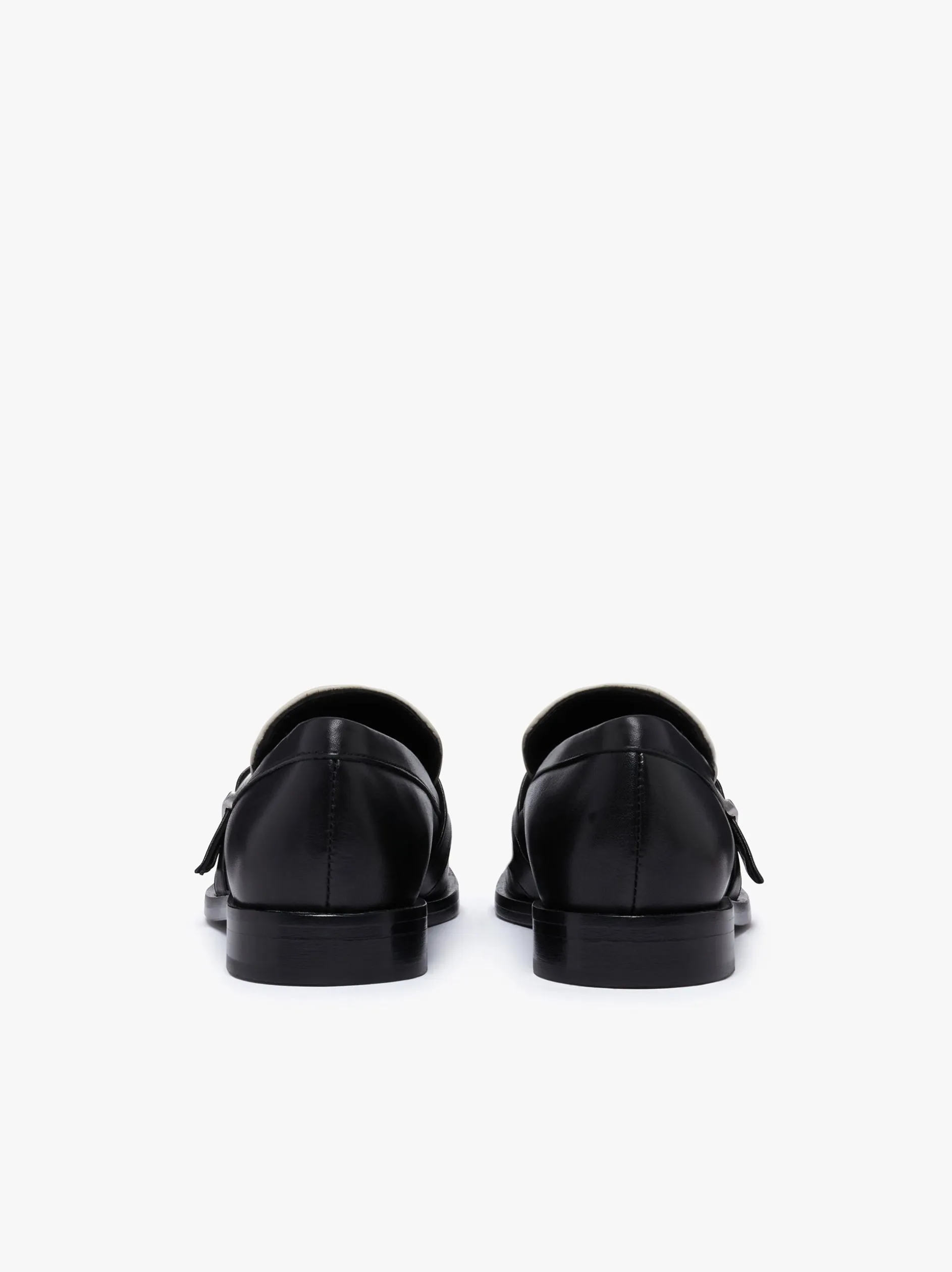 Monty Buckle Loafers Black and Off White Leather