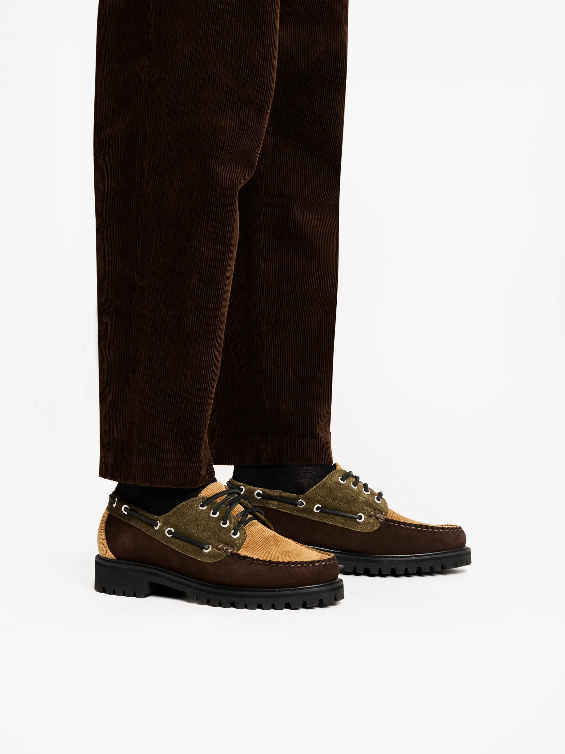Ranger Camp Moc Dark Brown and Tan Corduroy