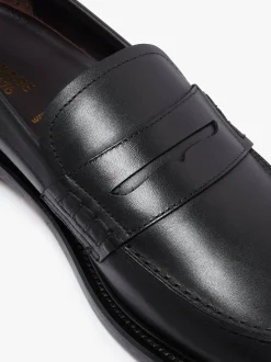 Stanford Penny Loafers Black Leather