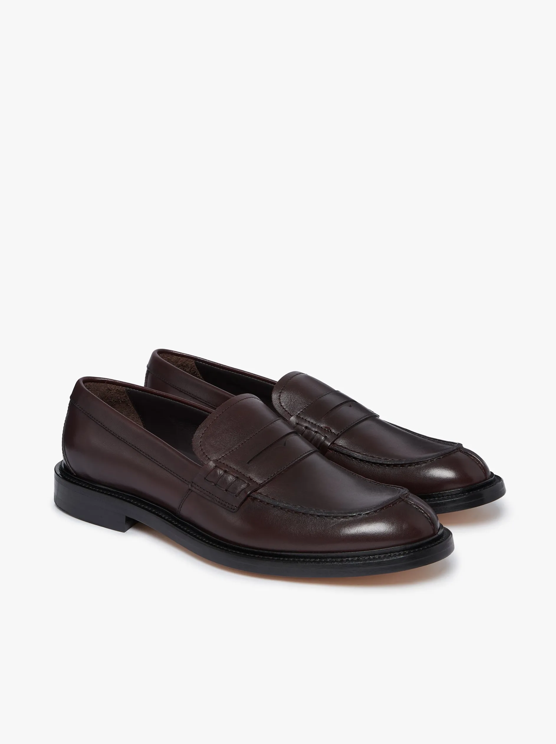 Stanford Penny Loafers Burnished Wine Leather