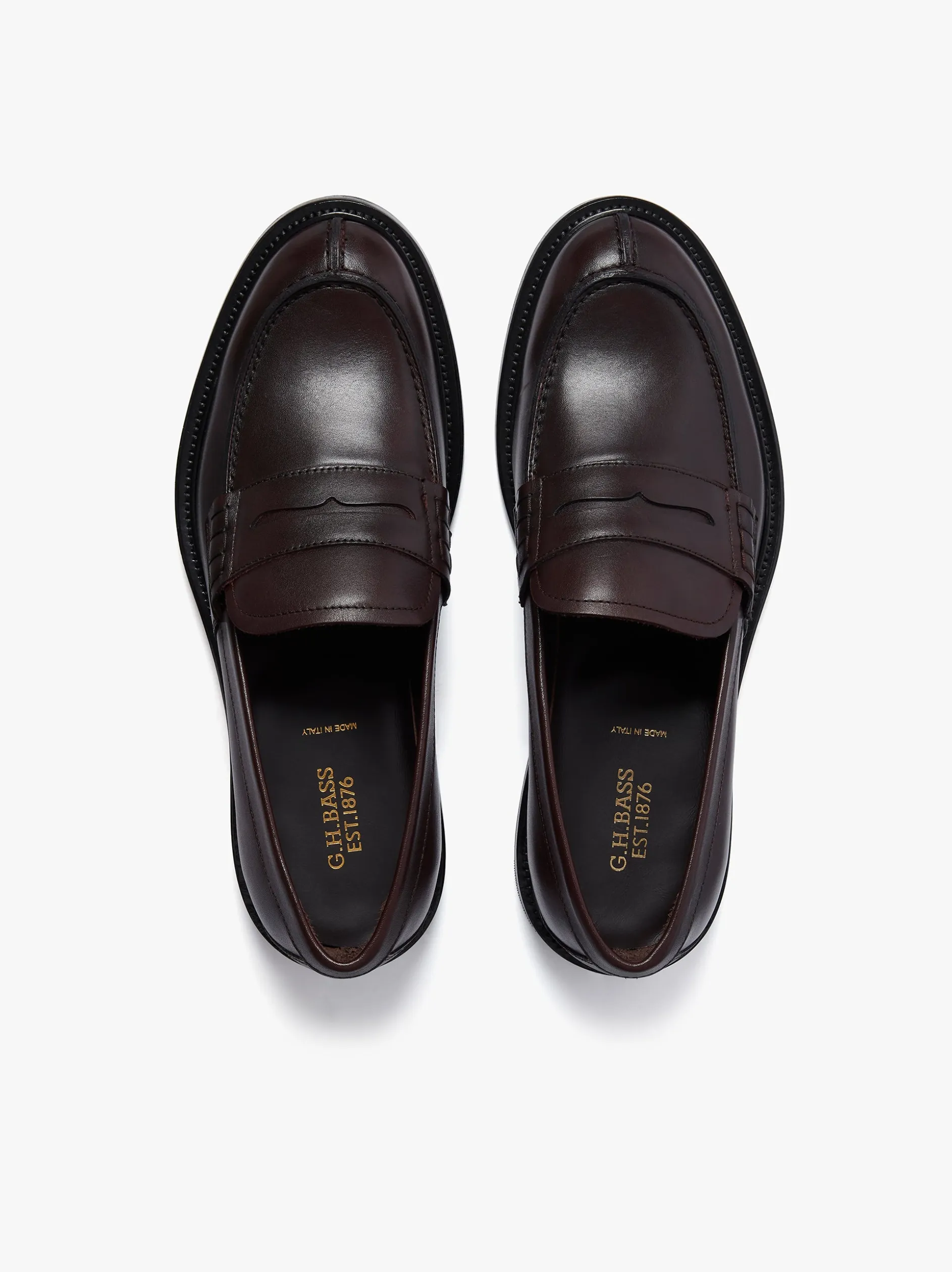 Stanford Penny Loafers Burnished Wine Leather