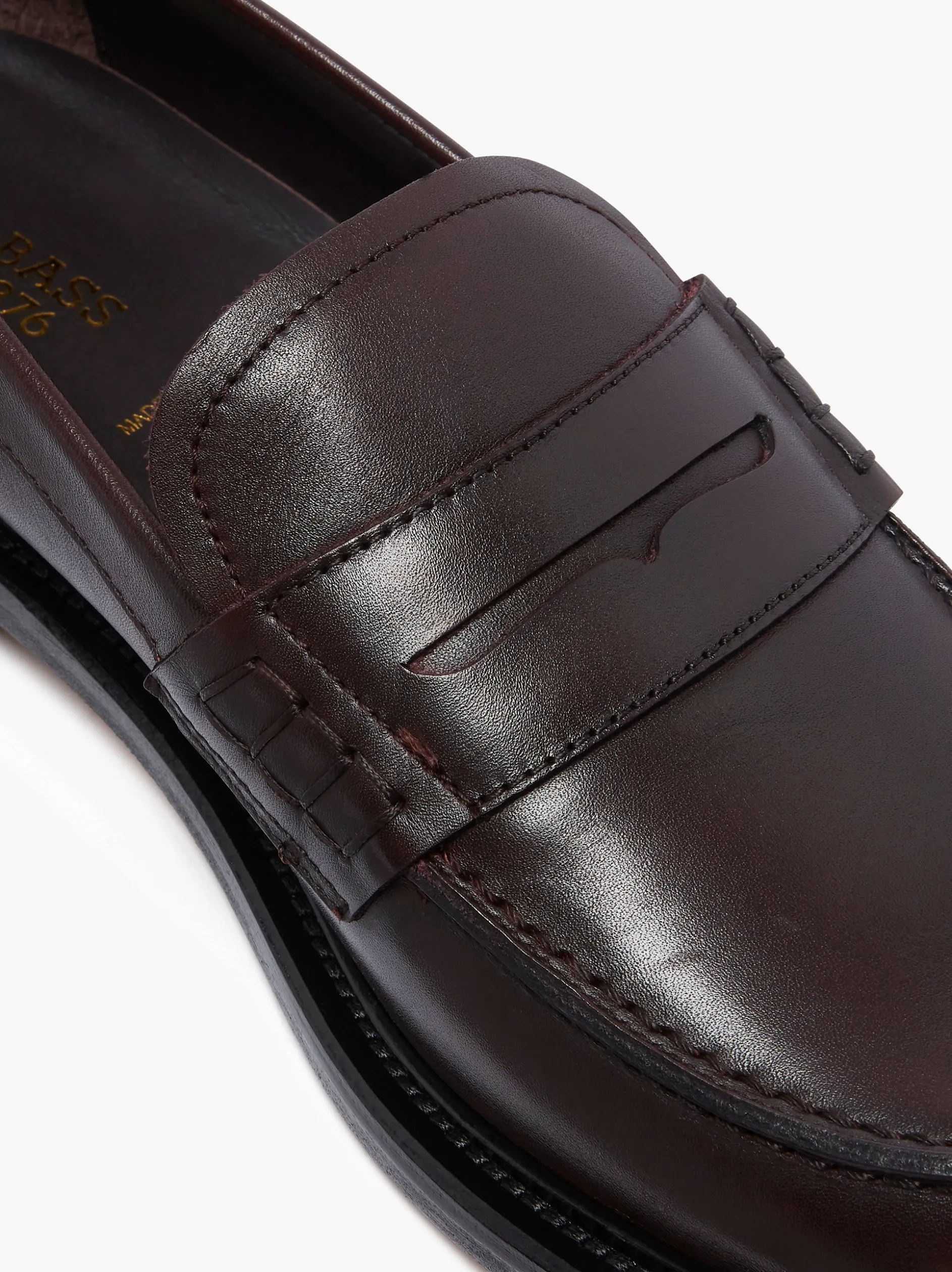 Stanford Penny Loafers Burnished Wine Leather
