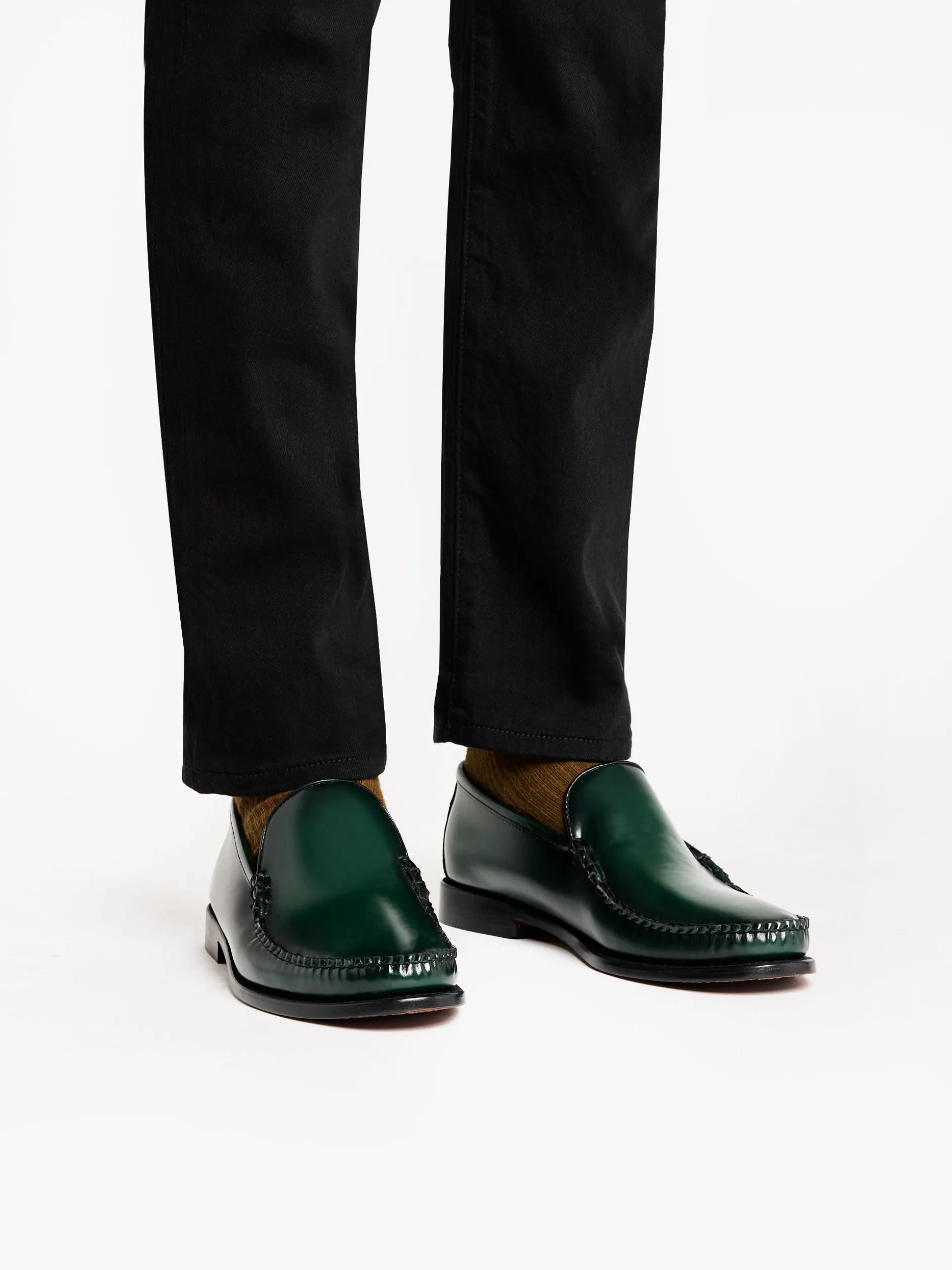 Weejuns Cobra Venetian Loafers Dark Green leather