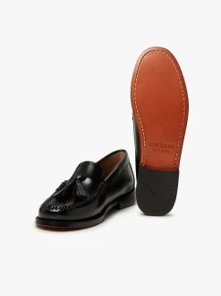 Weejuns Estelle Brogue Tassel Loafers Black Leather