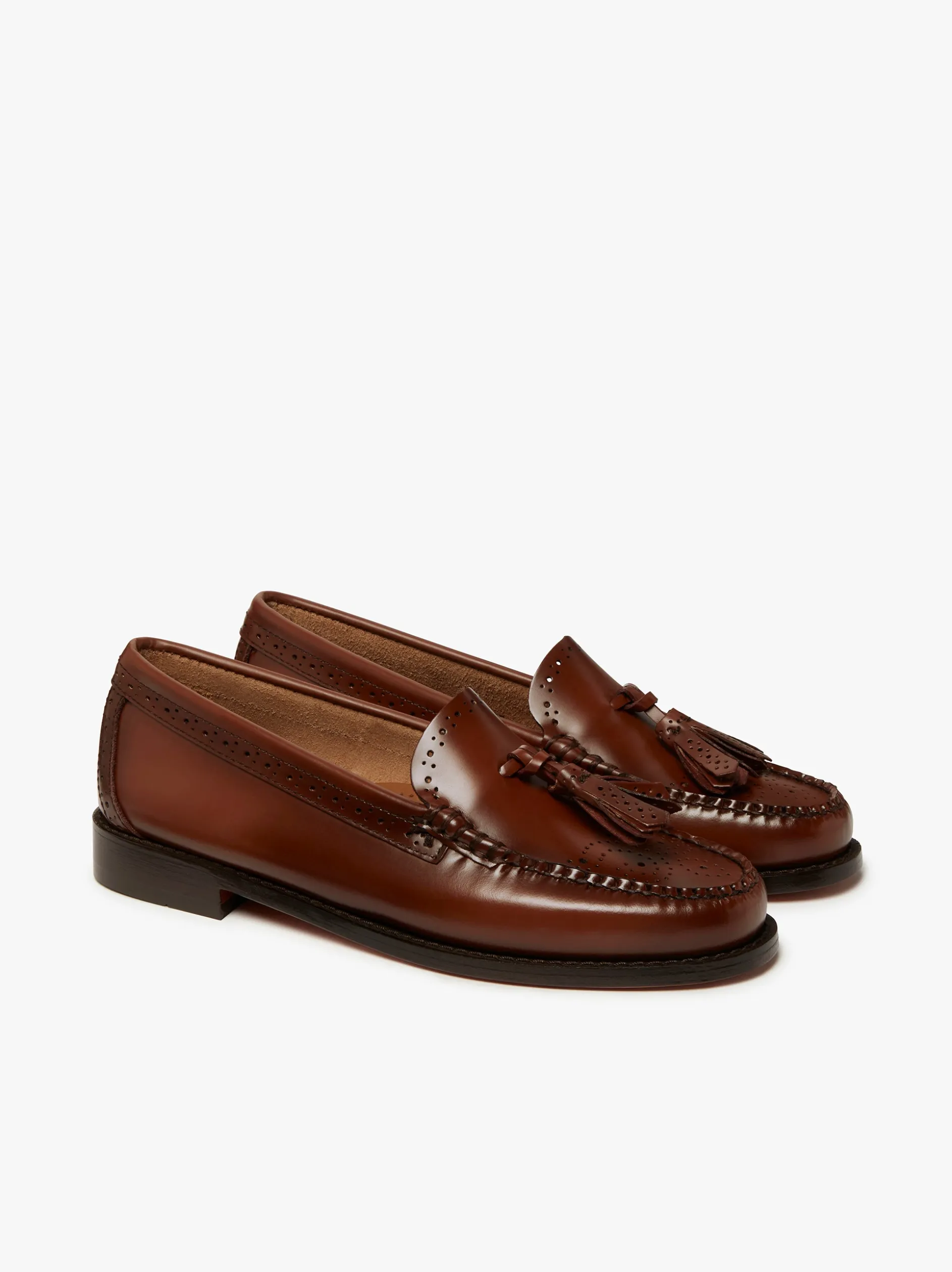 Weejuns Estelle Brogue Tassel Loafers Cognac Leather