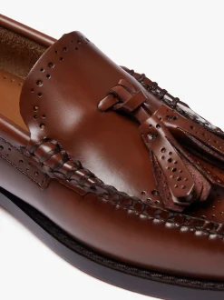 Weejuns Estelle Brogue Tassel Loafers Cognac Leather
