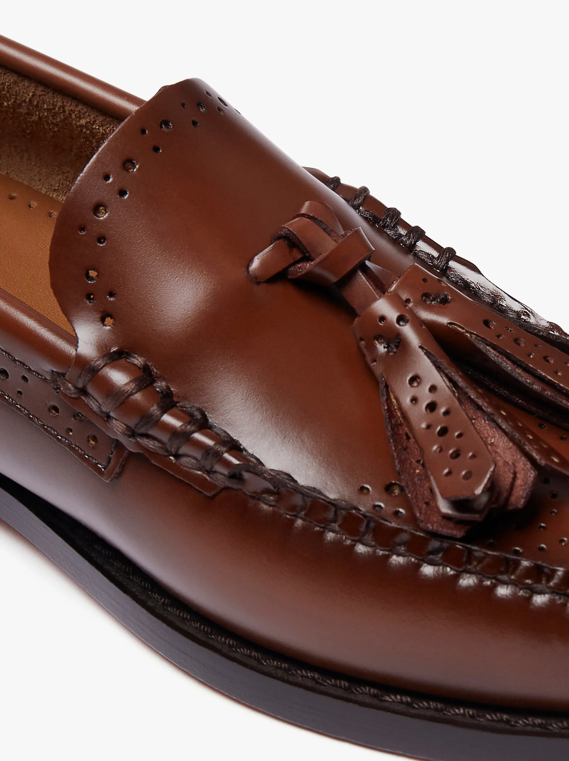 Weejuns Estelle Brogue Tassel Loafers Cognac Leather