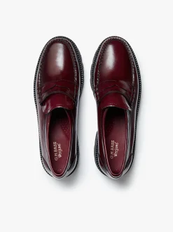 Weejuns Grace Super Lug Penny Loafers Wine Leather