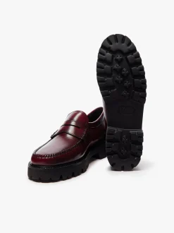 Weejuns Grace Super Lug Penny Loafers Wine Leather