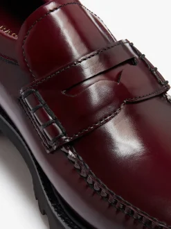 Weejuns Grace Super Lug Penny Loafers Wine Leather