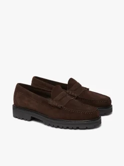 Weejuns Larson Lug Penny Loafers Chocolate suede