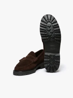 Weejuns Larson Lug Penny Loafers Chocolate suede