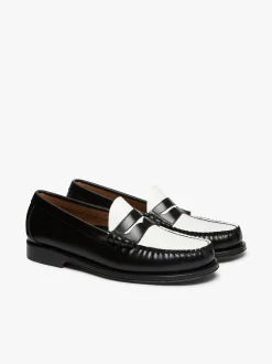 Weejuns Larson Penny Loafers Black & White Leather