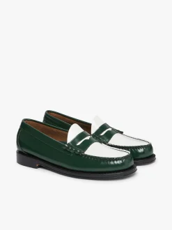 Weejuns Larson Penny Loafers Green & White Leather