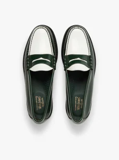 Weejuns Larson Penny Loafers Green & White Leather