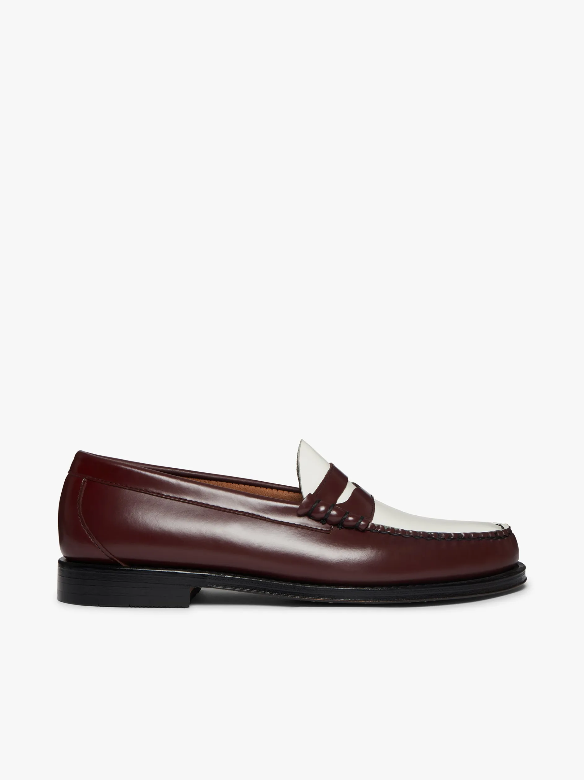 Weejuns Larson Penny Loafers Wine & White Leather
