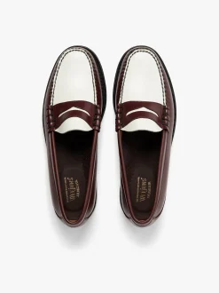 Weejuns Larson Penny Loafers Wine & White Leather