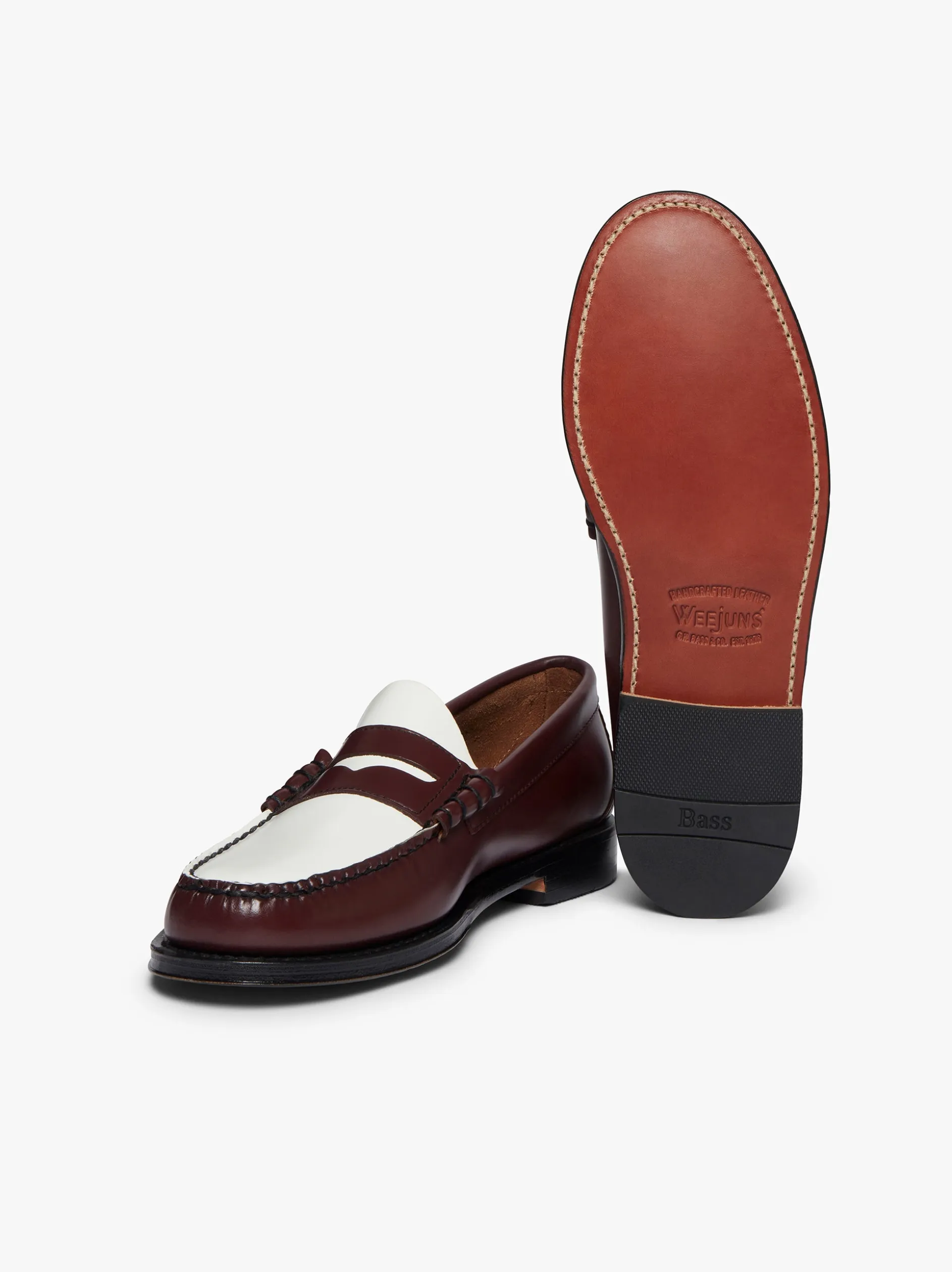 Weejuns Larson Penny Loafers Wine & White Leather