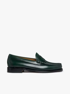 Weejuns Larson Penny Loafers Dark Green Leather