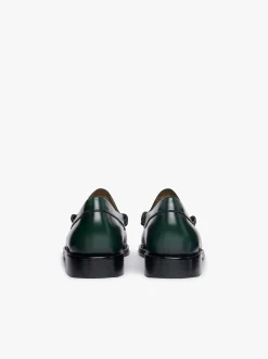 Weejuns Larson Penny Loafers Dark Green Leather