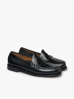 Weejuns Larson Penny Loafers Contrast Stitch Black Leather