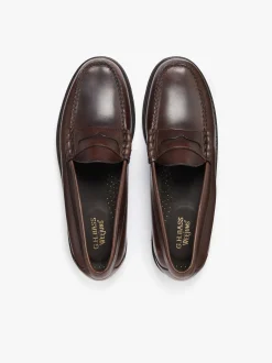 Weejuns Larson Penny Loafers Chocolate Pull Up Leather