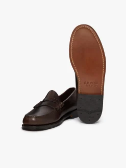 Weejuns Larson Penny Loafers Chocolate Pull Up Leather