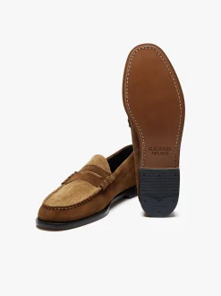 Weejuns Larson Penny Loafers Dark Brown Suede and Brown Corduroy