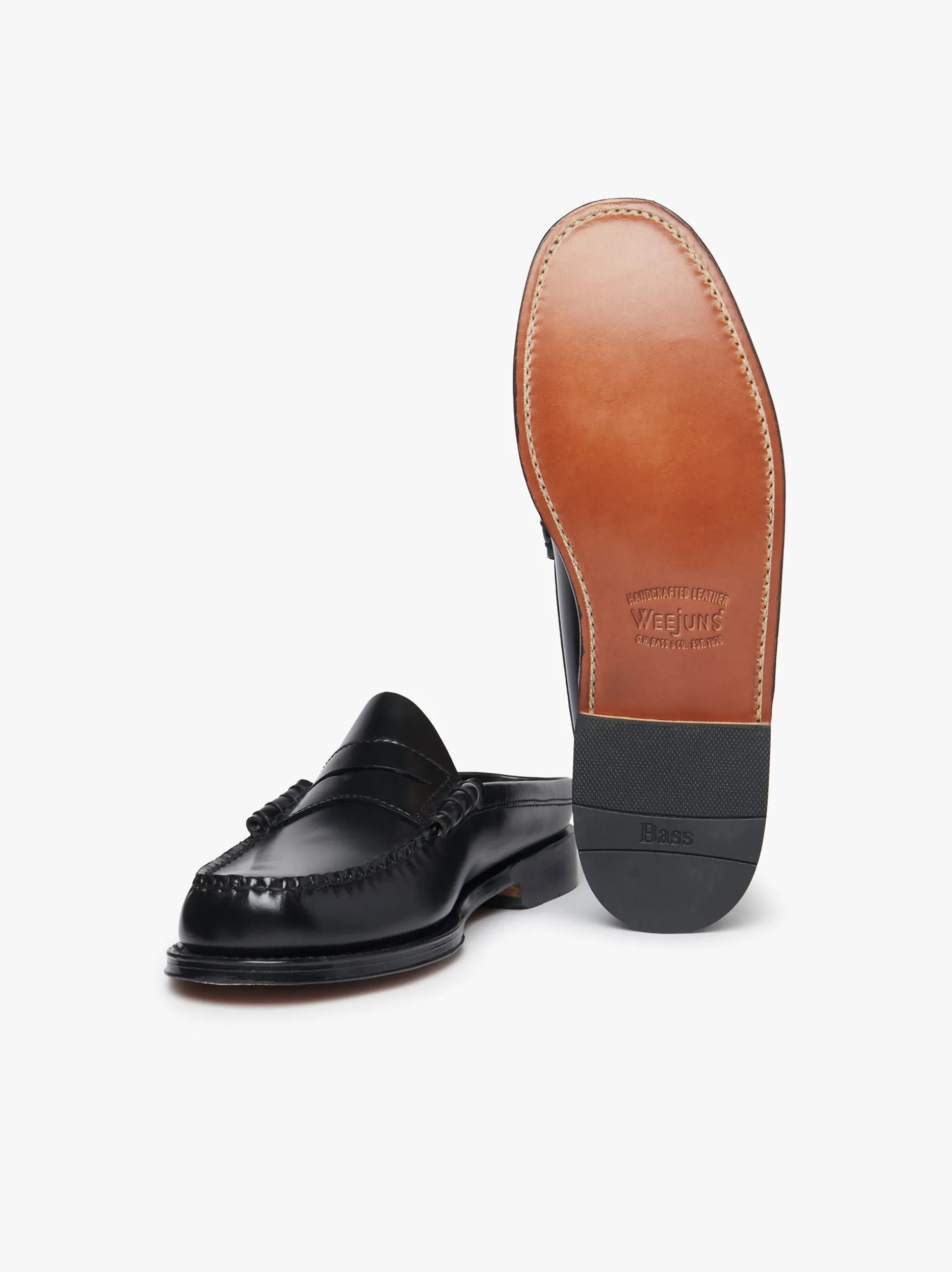 Weejuns Larson Penny Slides Black Leather