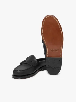 Weejuns Larson Penny Slides Black leather with leather sole